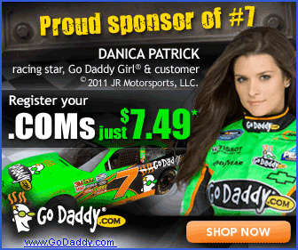 Proud to sponsor Danica Patrick! $7.49.com domains